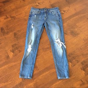 Vigoss the Chelsea skinny distressed blue jeans 28